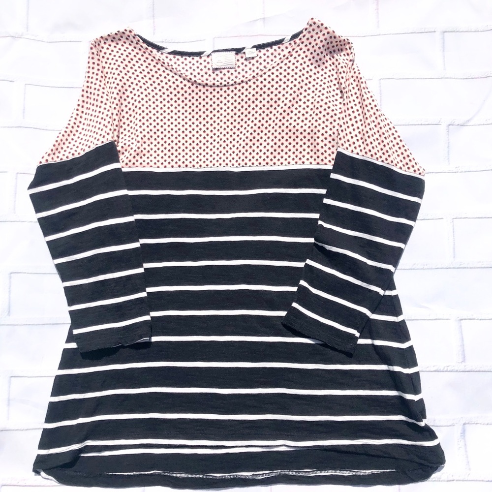 Anthropologie Postmark Black and White striped top